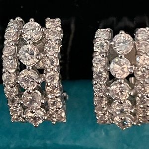 Rhinestone Linden World Earrings  Pierced or Clipped
